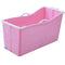 CTO Adult Folding Bathtub Foldable Baby Tub Portable Bathtub, Household Plastic Hot Tub Large Plastic Bath Tub Non-Slip Insulation (Blue/Pink)