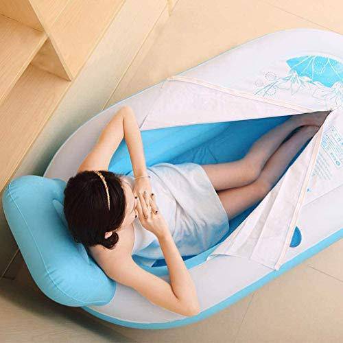 CTO Adult Portable Folding Inflatable Bathtub Comfortable Soaking Tub Children's Inflatable Pool Bathroom Home Spa with Backrest and Insulation Cover,C,1307673cm