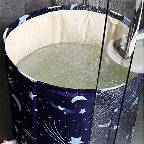 CTO Foldable Bathtub Portable Soaking Bath Tub, Eco-Friendly Bathing Tub for Shower Stall Bathroom Spa, Thick Insulation to Maintain Heat (70&Times;65Cm),B
