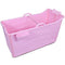 CTO Folding Bathtub for Adults, Portable Plastic Tub Household Bathing Barrel, Uncovered Bathroom Health Artifact, Baby Pool - Blue/Pink