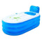 CTO Inflatable Bathtub Adult/Child Fold Transparent Plastic Blowup Bath Pool Tubs, Double Drain, with Backrest and Insulation Cover- 130&Times;70&Times;45Cm,Manual air Pump