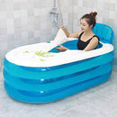 CTO Inflatable Bathtub Adult/Child Fold Transparent Plastic Blowup Bath Pool Tubs, Double Drain, with Backrest and Insulation Cover- 130&Times;70&Times;45Cm,Manual air Pump