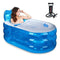 CTO Inflatable Bathtub Portable Folding Blowup Bath Pool Tubs Home Bathroom Inflatable Shower Pool with Backrest and Insulation Cover- Blue, 2 Sizes,Manual air Pump,1458070cm