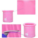 CTO Inflatable Foldable Bath Barrel, Plastic Free Standing Bathing Tub - Ideal for Small Shower Stall, Bathroom Spa, Easy to Install, 3 Sizes (Blue/Pink),Blue,7070cm