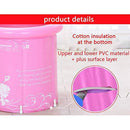 CTO Inflatable Foldable Bath Barrel, Plastic Free Standing Bathing Tub - Ideal for Small Shower Stall, Bathroom Spa, Easy to Install, 3 Sizes (Blue/Pink),Blue,7070cm