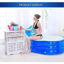CTO Inflatable Portable Bath Tub Adult PVC Foldable Free Standing Bathtub for Adult Spa with Backrest, Insulation Cover and Hand Pump/Electric Air Pump,B,1307570cm