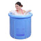 CTO Inflatable Portable Bathtub, Blue Durable Soaking Bath Tub, Freestanding Inflatable Pool Bathroom Home Spa for Adult and Baby(with Foot Pump),L