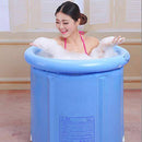 CTO Inflatable Portable Bathtub, Blue Durable Soaking Bath Tub, Freestanding Inflatable Pool Bathroom Home Spa for Adult and Baby(with Foot Pump),L