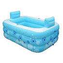 CTO Large Blue Color Inflatable Bath Tub Adults Plastic Portable Foldable Bathtub Soaking Bathtub Home Spa Bath Equip with Electric Air Pump, 150X105X50Cm