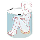 CTO Portable Foldable Bathtub Soaking Bath Tub Freestanding Bath Barrel Plastic Bathing Tub for Shower Stall, Thickening with Thermal Foam to Keep Temperature