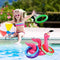 DDH 3 Packs of Inflatable Flamingo Swimming Pool Ring Throwing Pool Game Toys, Swimming Pool Toys Hawaii Luau Beach Toys Outdoor Water Floating Ring Children Adult Family Swimming Pool Games