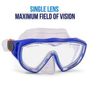 Deluxe Mask and Dry Snorkel Diving Set - Choose Color! (Blue)