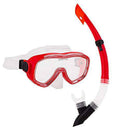 Deluxe Mask and Dry Snorkel Diving Set - Choose Color! (RED)