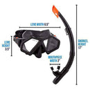 Deluxe Mask and Dry Snorkel Diving Set - Choose Color! (RED)