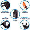 Deluxe Mask and Dry Snorkel Diving Set - Choose Color! (RED)