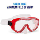 Deluxe Mask and Dry Snorkel Diving Set - Choose Color! (RED)