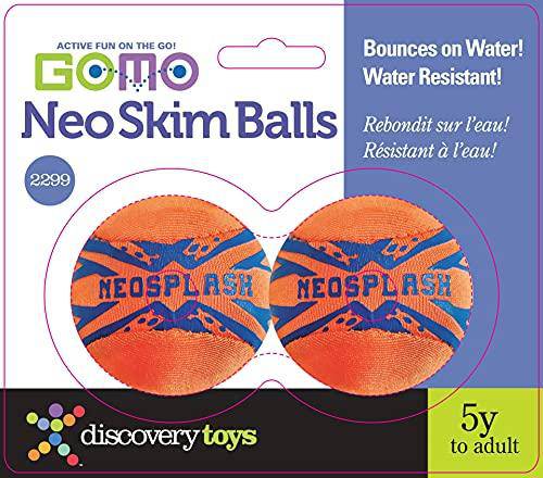 Discovery Toys GO-MO Skim Balls Pool Skipping Toy - 2 Pack | Skips, Bounces, Floats on Water | Water Games for Kids & Adults | Summer Toy for Swimming Pool, Beach, Lake