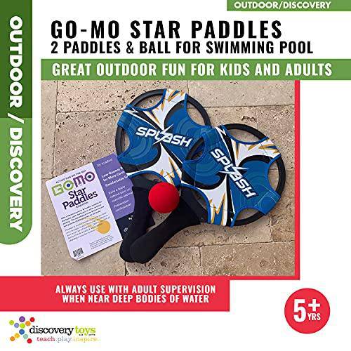 Discovery Toys GO-MO Star Paddles | Summer Toy for Kids & Adults | 2 Paddles & Ball for Swimming Pool, Beach, Lake | Waterproof & UV Resistant Neoprene