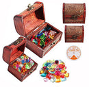 Dive Gem Pool Toys 164 Pieces Colorful Diamond Set with Treasure Pirate Box, Summer Swimming Gem Diving Toys Dive Throw Toy Set, Children Pirate Gems Toys for Seeking Treasure Chest Party Favor