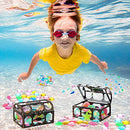 Dive Gem Pool Toys, Pirate Treasure Chest Colorful Sinking Gems Toys Set with 2 Treasure Boxes, Dive Throw Toys Summer Underwater Swimming Toys Games for Summer Swimming Party Favor Supplies