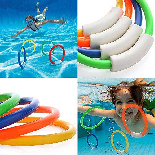 Diving Hoops Dive Rings Swimming Pool Toy Rings 4 PCS Plastic Diving Ring Colorful