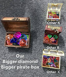 Diving Gem Pool Toy 15 Big Colorful Diamonds Set with Big Treasure Chest Pirate Box Underwater Gem Diving Toys Set Dive Throw Toy Set Swimming training Gift Toy for Summer Swimming Pool Party Supplies