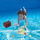 Diving Gem Pool Toy 20 Big Colorful Diamonds with 2 Treasure Pirate Boxes Set, Summer Swimming Gem Pirate Diving Toys