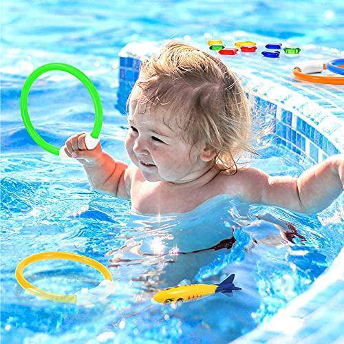 Diving Pool Toys, Underwater Diving Toy Summer Party Game, Underwater Sinking Swimming Pool Toy for Kids Boys Girls Adults Swim Training (19 PCS)