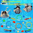 Diving Pool Toys with Water Guns Sunglasses,32Pcs Underwater Swimming Toys Pool Party Favors with Blaster Soaker Guns ,Water Ring,Whistle,Torpedo Bandits,Diving Gem for Kids Girls Boys in Summer Beach