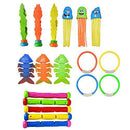 Diving Toy Set, Underwater Swim Pool Toys for Kids Swimming Pool Water Entertainment Game Kit Diving Rings,Diving Sticks, Sinking Seaweed,Octopus Fish Toys, 18 pcs