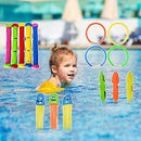 Diving Toy Set, Underwater Swim Pool Toys for Kids Swimming Pool Water Entertainment Game Kit Diving Rings,Diving Sticks, Sinking Seaweed,Octopus Fish Toys, 18 pcs