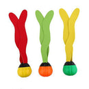 Diving Toys, PVC Swimming Pool Toy Sea Plant Shape Diving Toys, Green + Red + Yellow Swimming Training Diving Toys