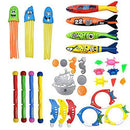 Diving Toys Set for Pool, Swimming Pool Diving Toys for Kids, Toddler Pool Toys for Kids 3-10, Underwater Variety Toys: Diving Sticks, Stringy Octopus, Seahorse, Pirate Ship Dive Pool Toy for Kids