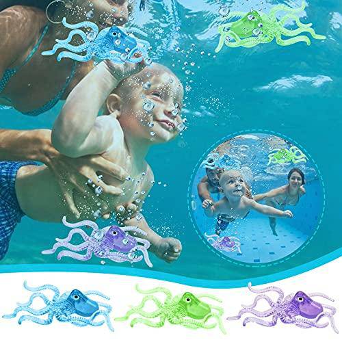 Diving Toys Sticks Swimming Pool Dive Bath Water Toys Underwater Swim Beach Toy Octupus Shape Underwater Training Funny Toy for Kids 6 Years + (3 pcs)