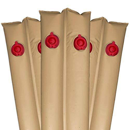 Doheny's Commercial-Grade Water Tubes/Bags for In-Ground Pools | Up to 24-Ga. Super-Duty UV-Protected Vinyl Material (8' Super Duty 24-Ga. Double Chamber - 12 Pack, Tan)