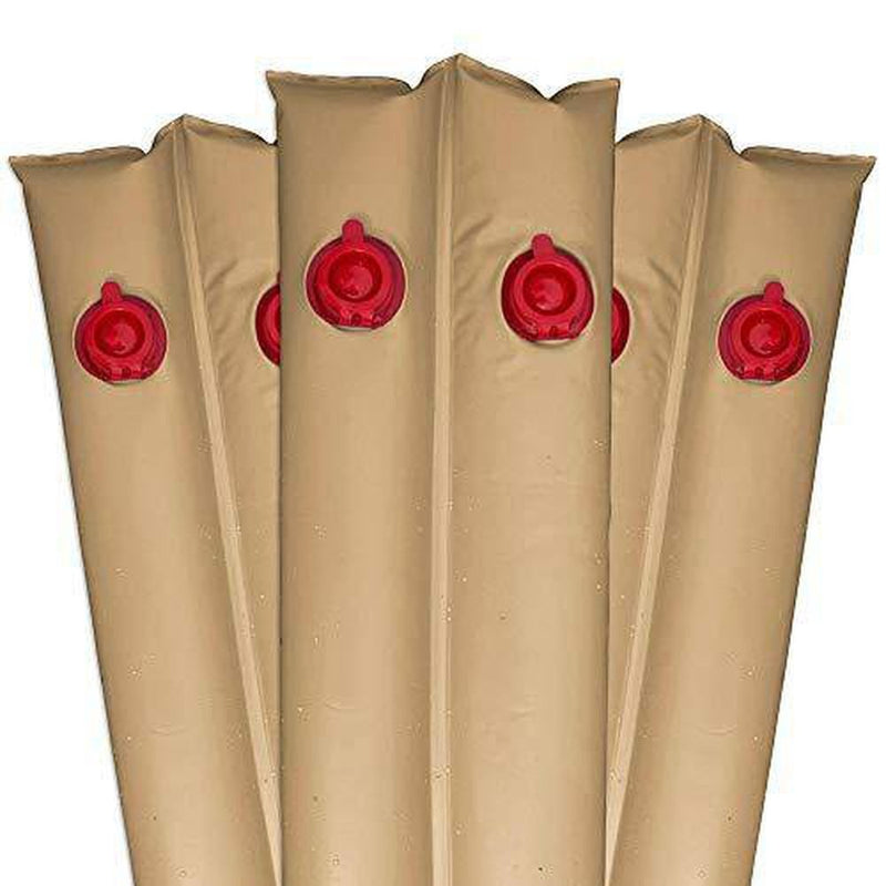 Doheny's Commercial-Grade Water Tubes/Bags for In-Ground Pools | Up to 24-Ga. Super-Duty UV-Protected Vinyl Material (8' Super Duty 24-Ga. Double Chamber - 6 Pack, Tan)