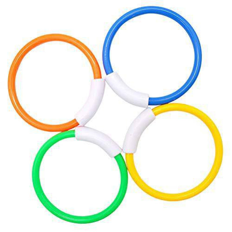 DOITOOL Swimming Pool Accessories 4Pcs Kid Diving Ring Diving Game Kids Educational Plaything (Random Color)