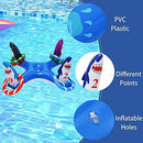 Dokeawo Inflatable Pool Ring Toss Games Pool Game Toys Shark Floating Swimming Pool Ring with 6 Pcs Rings for Multiplayer Summer Pool Floating Games Toys & Water Fun Outdoor Play Party Favors