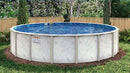 Doughboy Pools Pool 18 Ft Round x 54 Inch H Caspian Above Ground Galvanized Steel Baked Enamel - Ocean Blue Stoney Bay Liner - Wide Mouth Wall Skimmer Kit