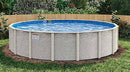 Doughboy Pools Pool 18 Ft Round x 54 Inch H Silver Sands Above Ground Galvanized Steel Baked Enamel - Ocean Blue Stoney Bay Overlap Liner - Wide Mouth Wall Skimmer Kit - 40 Year Warranty