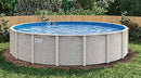 Doughboy Pools Pool 21 Ft Round x 54 Inch H Silver Sands Above Ground Galvanized Steel Baked Enamel - Ocean Blue Stoney Bay Overlap Liner - Wide Mouth Wall Skimmer Kit - 40 Year Warranty