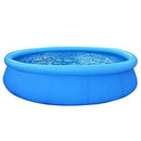 DPPAN Round Swimming Pools, 10ft x 30 in Family Inflatable Swimming Pool, Portable Easy Set Swimming Pool Above Ground Pool Outdoor Backyard, for Kids and Adults,Blue