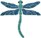 Dragonfly Ceramic Swimming Pool Mosaic (15" x 14", Light Teal)