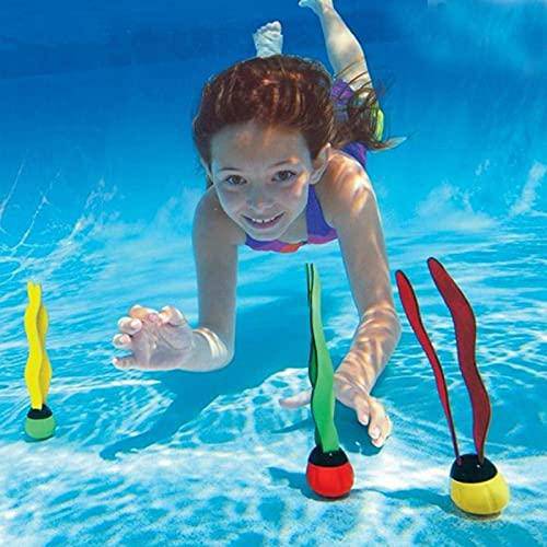dTrend Children's Diving Toys. 3Pcs Children's Sports Swimming Pool Toys, Marine Plant Shape Diving Toys