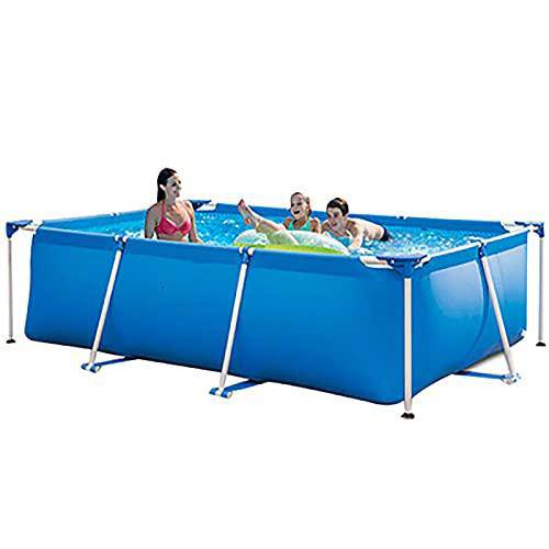 DUOLZ Inflatable Swimming Pool, Large Outdoor Metal Bracket Swimming Pool, Family Paddling Pool, Can Be Used Indoors, Outdoors, Parks, Squares,Blue,4.52.20.84m