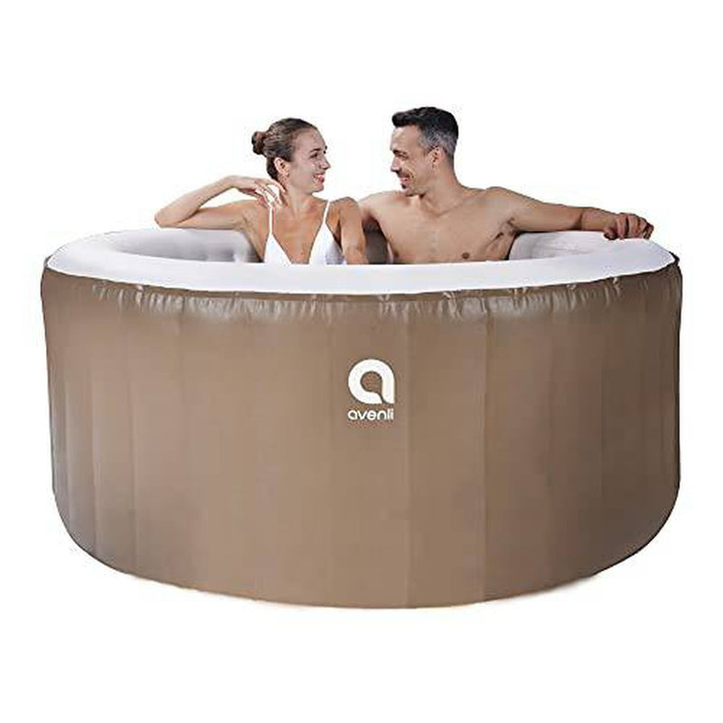 Dvminus Inflatable Hot Tub,3Person Outdoor Portable Inflatable Round Hot Tub with Air Jets and Built in Heater Pump