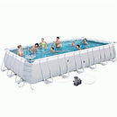 DXIUMZHP 24FT, Adult Large Frame Swimming Pool, Garden Paddling Pool, Suitable for 10-12 People (Color : Gris, Size : 24 ft)