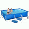 DXIUMZHP 9.84FT, Rectangular Frame Swimming Pool, Summer Garden Paddling Pool, Cover Cloth, Ground Cloth, Sand Filter Pump, Suitable for 3-5 People (Color : Blue, Size : 9.84 ft)