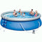 DXIUMZHP Blow Up Pool Round Above Ground Pool 15FT, Large Inflatable Swimming Pool, Adult Paddling Pool in Courtyard, with Filter Pump, Pool Ladder, Cover Cloth (Color : Blue, Size : 15 ft)