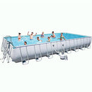 DXIUMZHP Frame Pool 31FT, Large Adult Garden Swimming Pool, Backyard Leisure Paddling Pool, Water Party Suitable for 10-15 People (Color : Gris, Size : 31.3 ft)